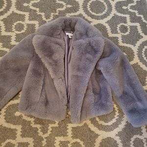 Topshop - Faux Fur Crop Coat